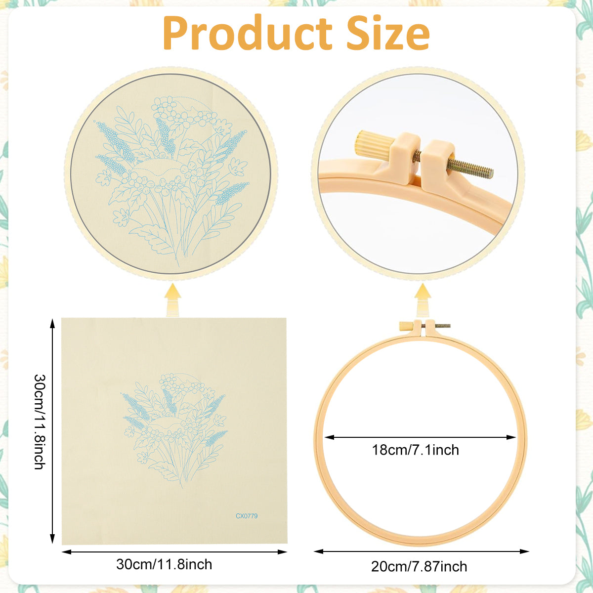 HASTHIP® Cross Stitch Embroidery Kit for Beginners with Pattern and Instructions, DIY Fabric Embroidery Starter Kit Cross Stitch Kit with Color Yarns, Needles, 20cm Dia Embroidery Hoop, Instruction HASTHIP® Cross Stitch Embroidery Kit for Beginners with Pattern and Instructions, DIY Fabric Embroidery Starter Kit Cross Stitch Kit with Color Yarns, Needles, 20cm Dia Embroidery Hoop, Instruction